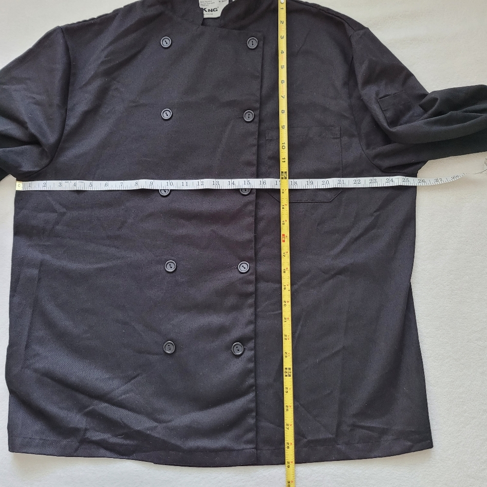 KNG | Men's 3/4 Sleeve Chef Coat Large Black Unisex - Picture 5 of 11